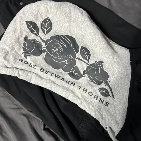 Divided Rose Between Thorns Button Down Jacket w/ Hood - Picture 3 of 3